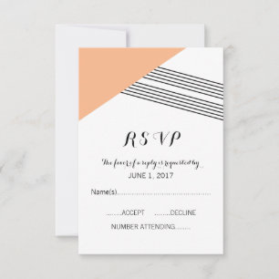 Orange Geometric Stripe Response Card