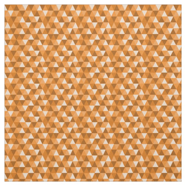 Orange Geometric Triangles Pattern Fabric (Swatch)