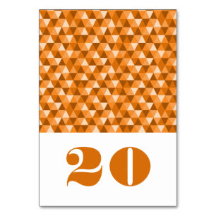Orange Geometric Triangles Table Card