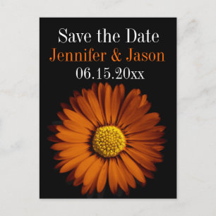Orange Gerber Daisy Wedding Save the Date Cards