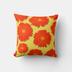Orange Gerbera 2 Throw Pillow
