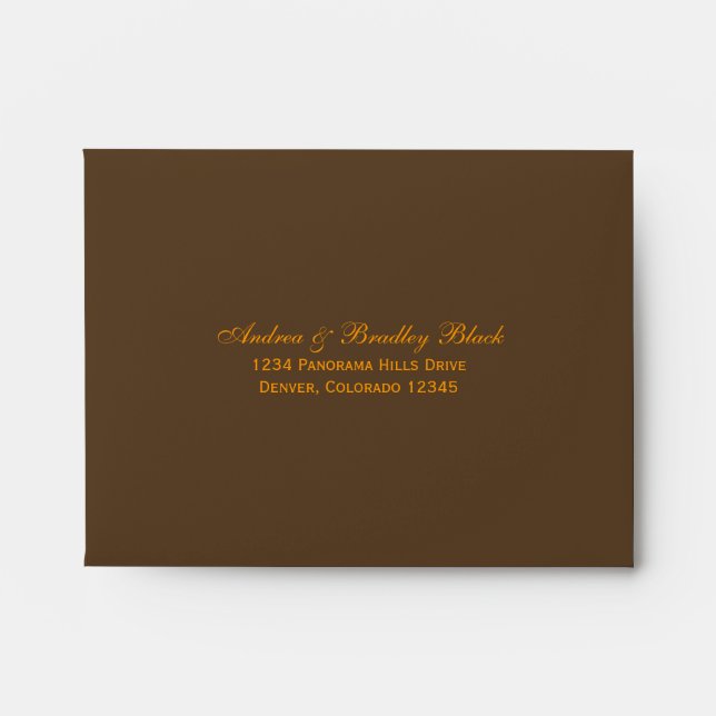 Orange Gerbera Daisy A-2 Size Wedding Envelopes (Front)