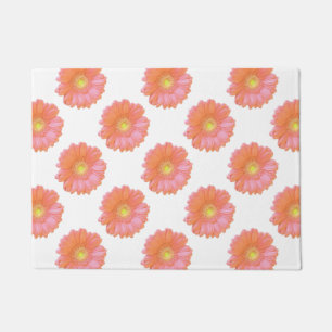 Orange gerbera daisy doormat
