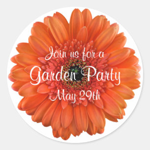 Orange Gerbera Daisy Garden Party Envelope Seal