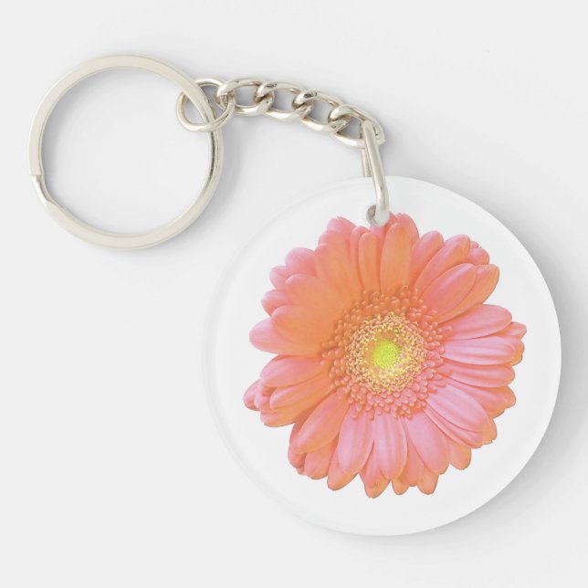 Orange gerbera daisy keychain (Front)