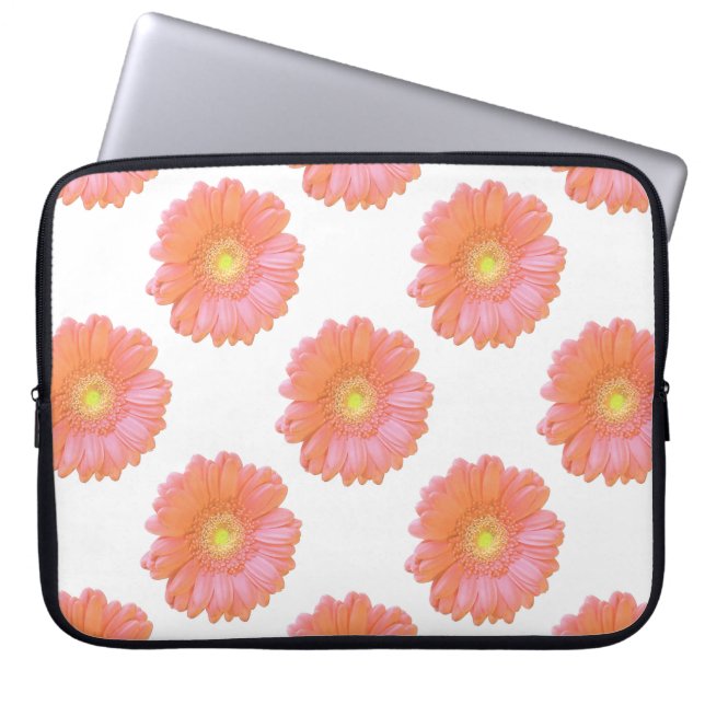 Orange gerbera daisy laptop sleeve (Front)