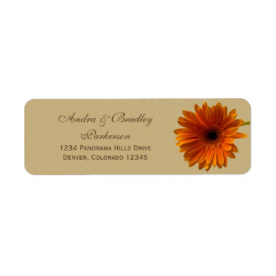 Orange Gerbera Daisy Mariage Retourner l'adresse É