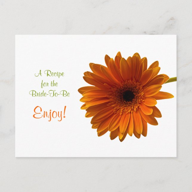 Orange Gerbera Daisy Recipe Card (Front)