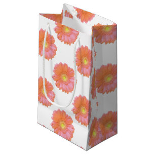 Orange gerbera daisy small gift bag