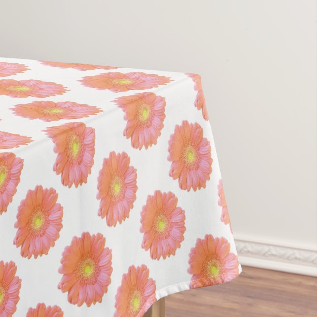 Orange gerbera daisy tablecloth (In Situ)