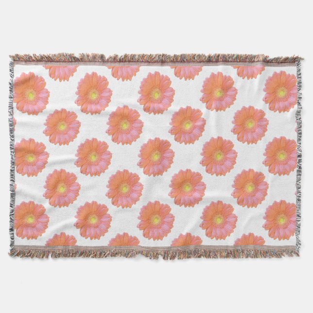 Orange gerbera daisy throw blanket (Front)