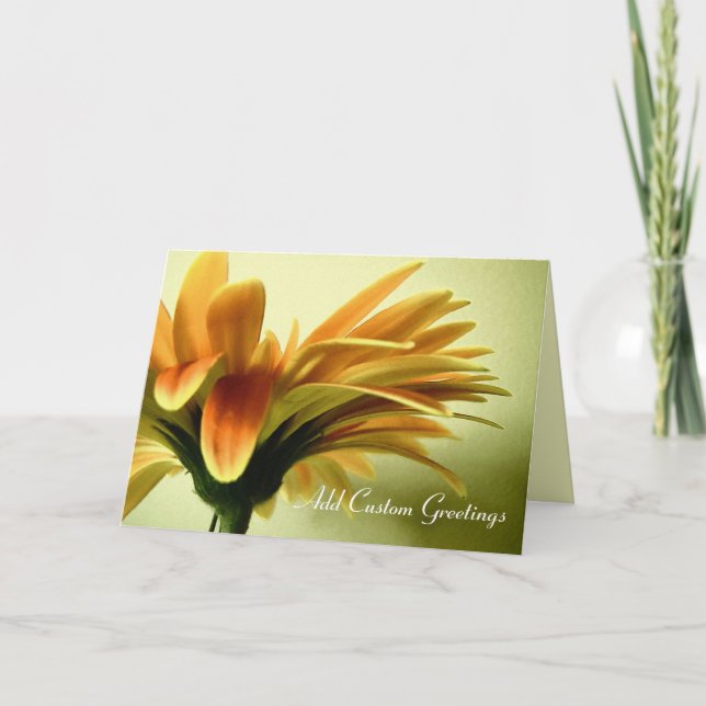 Orange Gerbera Flower avec carte de voeux texte pe (Devant)
