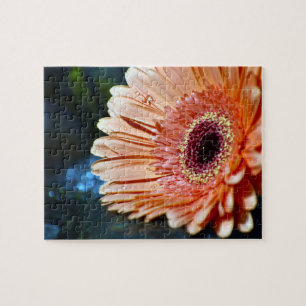 Orange Gerbera Flower Photograph Jigsaw Puzzle