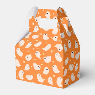 Orange Ghost Doodle Pattern Favor Box