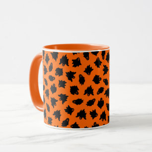 Orange Ghost Elegant Vintage Halloween Mug