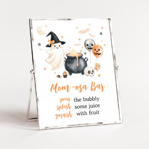 Orange Ghost Little Boo Mom Osa Bar Sign