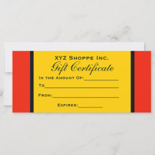 Orange Gift Certificate