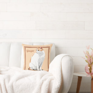 Orange Ginger and White Cat Personalized Throw Pillow