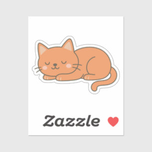 Orange Ginger Cat – Adorable Sleeping Cartoon