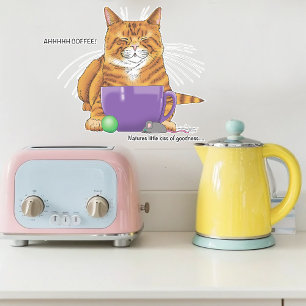 Orange Ginger Coffee Cat Funny