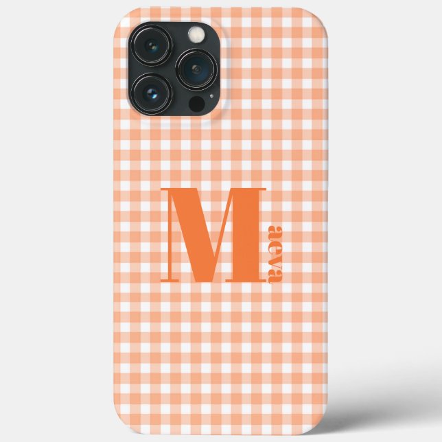 orange gingham Case-Mate iPhone case (Back)