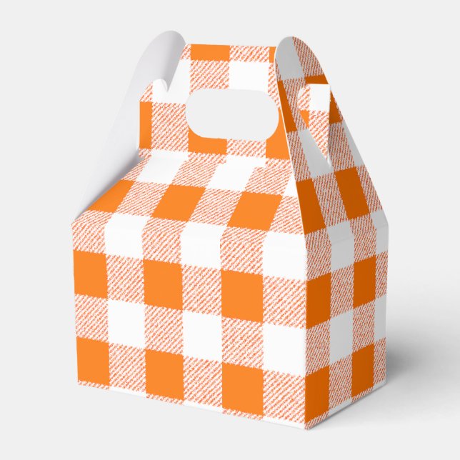 orange gingham check favor box (Front Side)