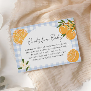Orange Gingham Citrus Books for Baby Enclosure Card