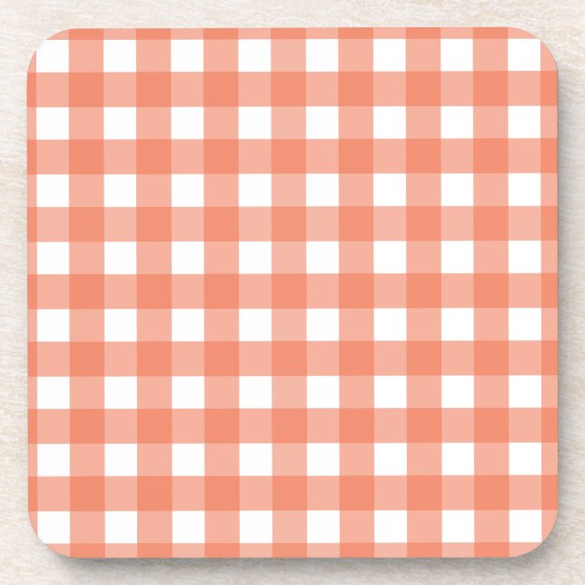 Orange gingham coaster (Front)