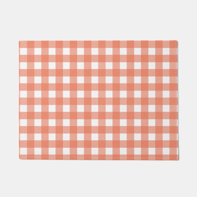 Orange gingham doormat (Front)