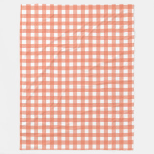 Orange gingham fleece blanket
