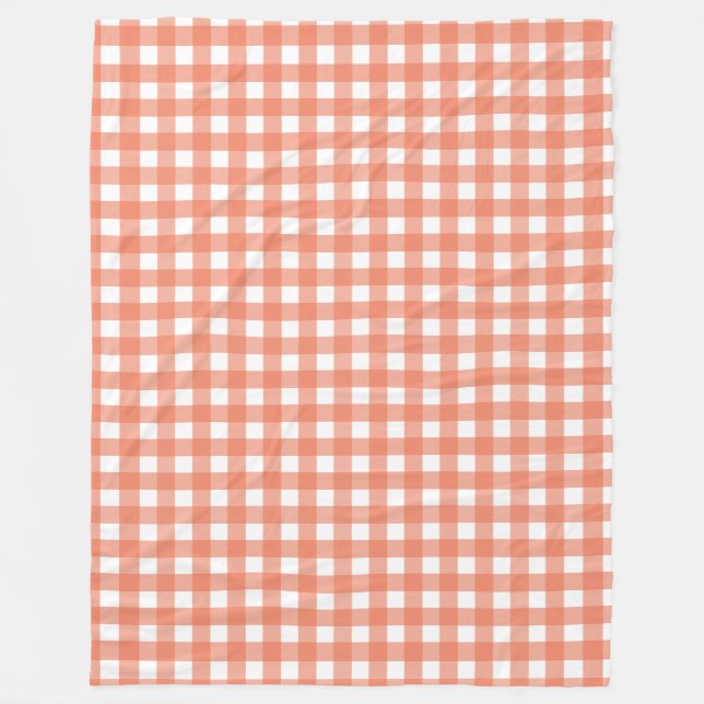 Orange gingham fleece blanket (Front)