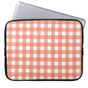 Orange gingham laptop sleeve