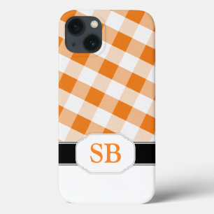 Orange Gingham Monogram Case-Mate iPad 2/3/4 Case