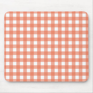 Orange gingham mouse pad