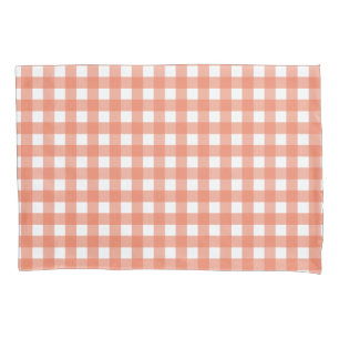 Orange gingham pillowcase