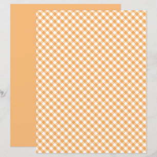 Orange Gingham Scrapbook Paper