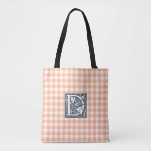 orange gingham Tote Bag