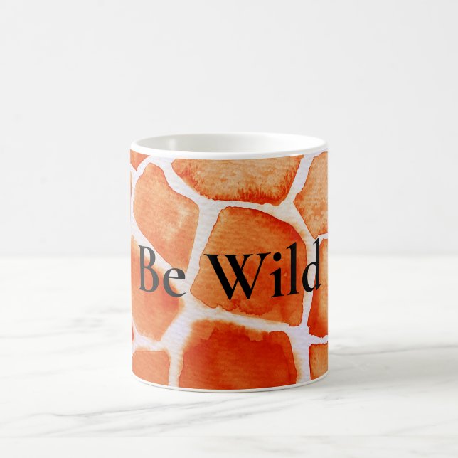 Orange Giraffe Animal Print Coffee Mug (Center)