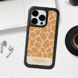 Orange Giraffe Animal Print Custom Cursive Name<br><div class="desc">This is an Orange Giraffe Animal Print Custom Cursive Name iPhone OtterBox Phone Case!</div>