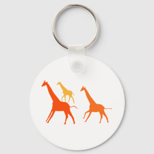 Orange Giraffes Keychain