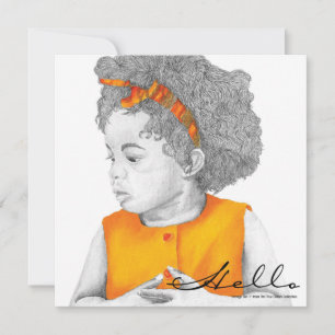 Orange Girl Hello carte postale