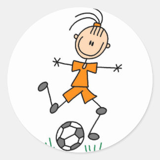 Orange Girls Soccer Sticker