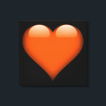 Orange Glass Heart Customizable Canvas Print<br><div class="desc">A large glossy glass heart appears on this wrapped canvas for your delight! This glass heart design is available in ten colours and on any background colour your heart desires!  
Make a statement with this canvas hanging on your wall! 
Resize the canvas to any size you like!</div>