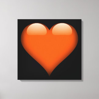 Orange Glass Heart Customizable Canvas Print