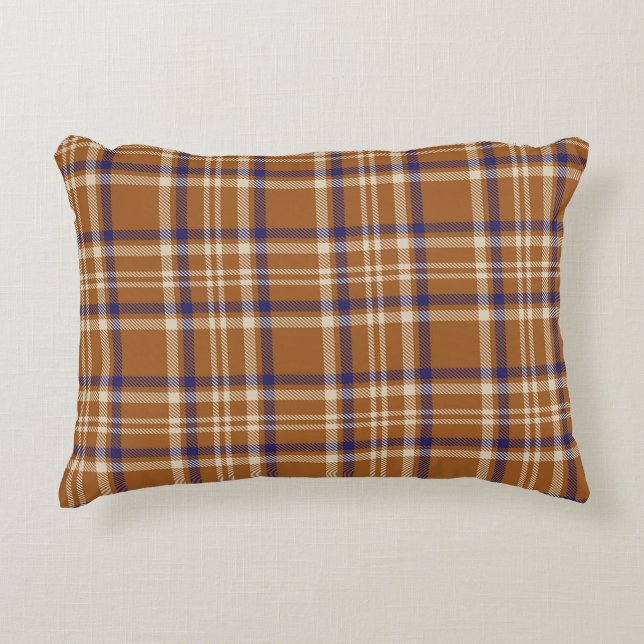 Orange Glen Plaid textured seamless patternabstrac Accent Pillow (Front)