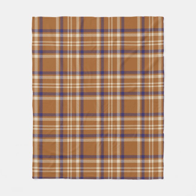 Orange Glen Plaid textured seamless patternabstrac Fleece Blanket (Front)