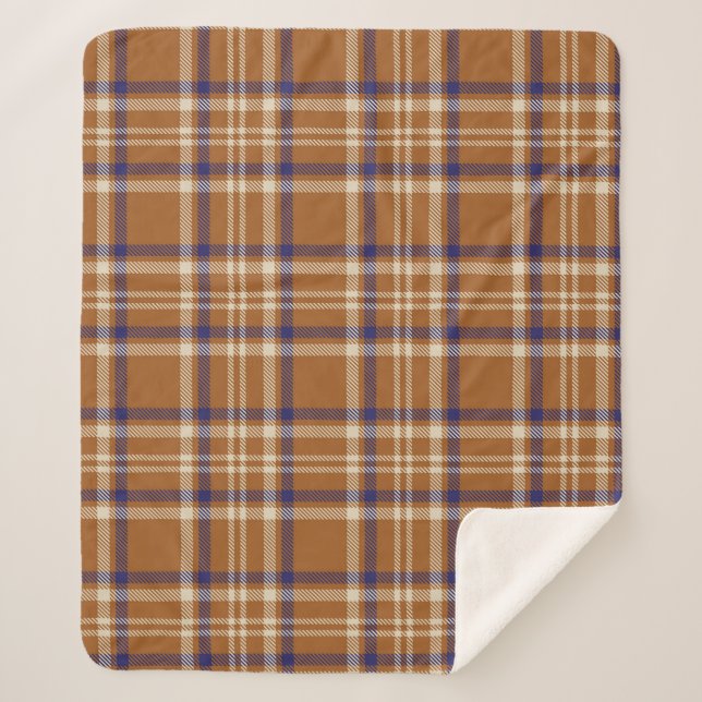 Orange Glen Plaid textured seamless patternabstrac Sherpa Blanket (Front)