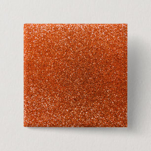 Orange glitter 2 inch square button
