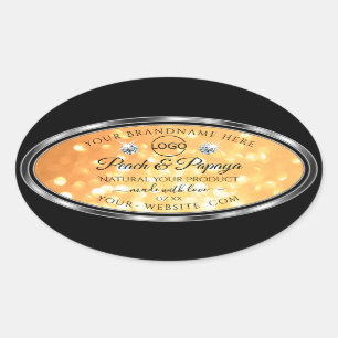 Orange Glitter Product Label Sparkle Diamonds Logo