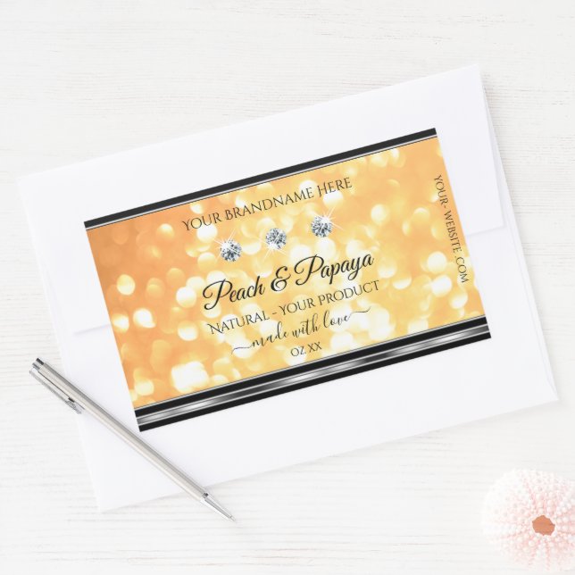 Orange Glitter Product Labels Sparkling Diamonds (Envelope)